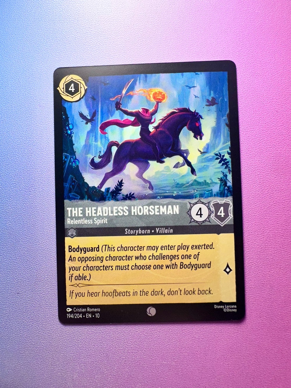the headless horseman - 194/204 (common) — lorcana: whispers in the well